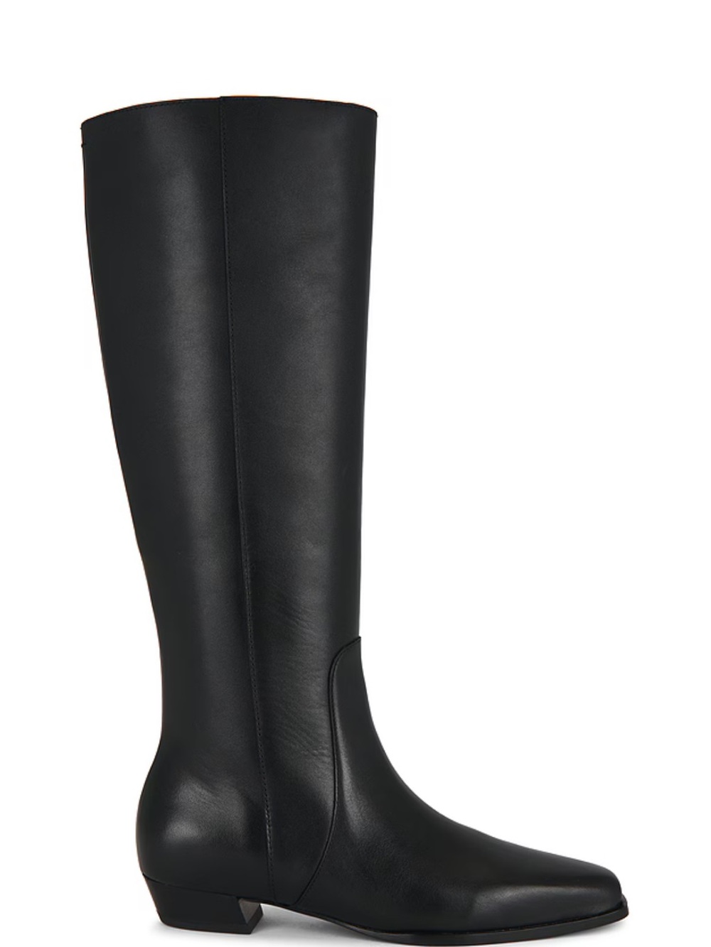 Joni Knee High Boot in Black Leather - Picture 7 of 12